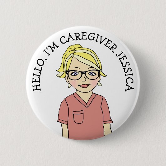 Hallo, ich bin Caregiver Add Name Button (Vorderseite)