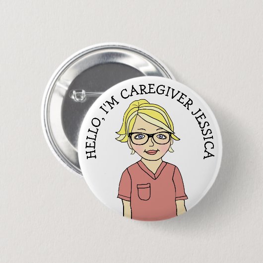 Hallo, ich bin Caregiver Add Name Button (Vorne & Hinten)