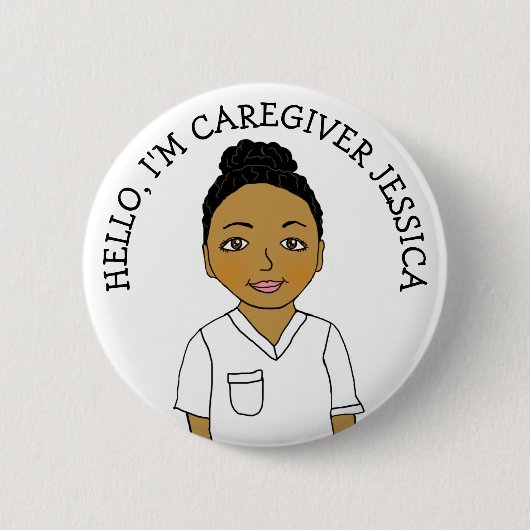 Hallo, ich bin Caregiver Add Name Button (Vorderseite)