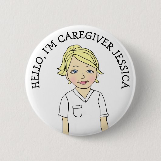 Hallo, ich bin Caregiver Add Name Button (Vorderseite)