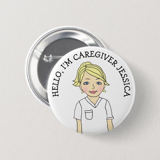 Hallo, ich bin Caregiver Add Name Button (Vorne & Hinten)