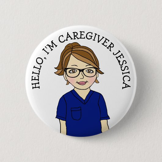 Hallo, ich bin Caregiver Add Name Button (Vorderseite)