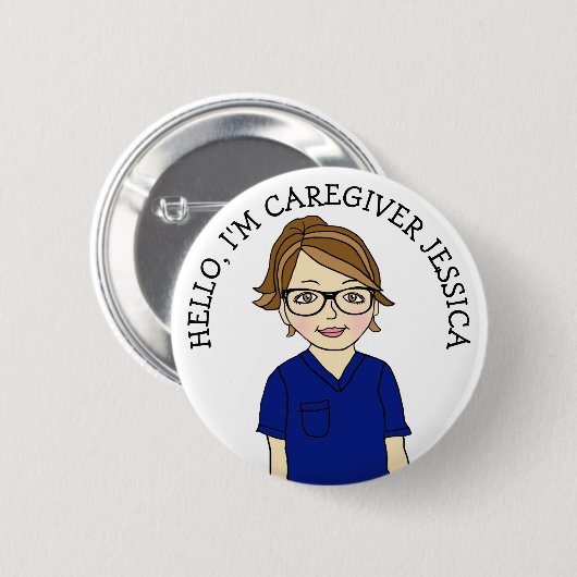 Hallo, ich bin Caregiver Add Name Button (Vorne & Hinten)