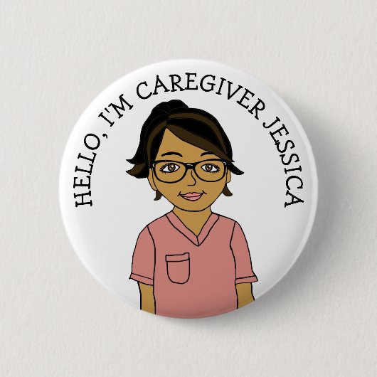 Hallo, ich bin Caregiver Add Name Button (Vorderseite)