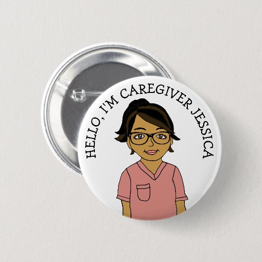 Hallo, ich bin Caregiver Add Name Button (Vorne & Hinten)