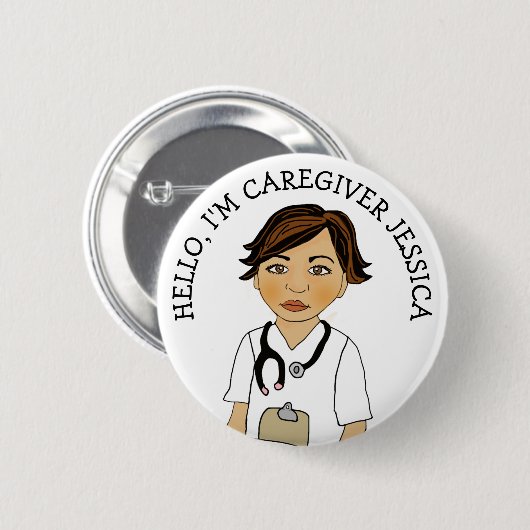 Hallo, ich bin Caregiver Add Name Button (Vorne & Hinten)