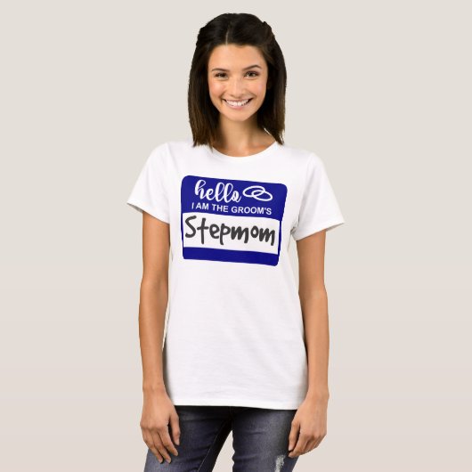 Hallo, ich bin das Groom's StepMom Wedding Name Ab T-Shirt (Vorne ganz)