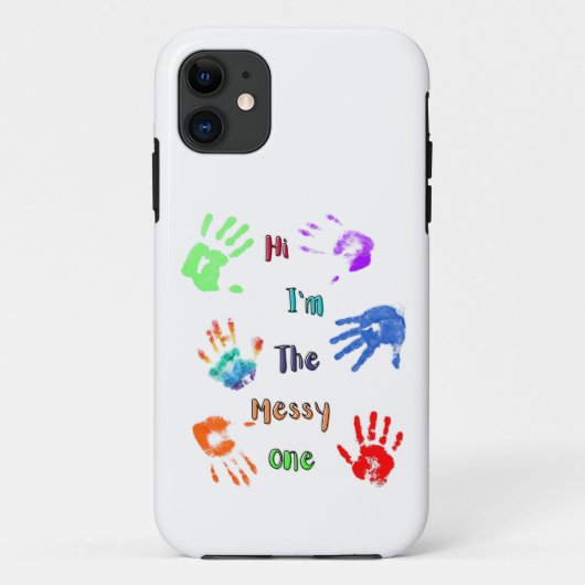 Hallo, ich bin der Messy - Paint Handprints Case-Mate iPhone Hülle (Rückseite)