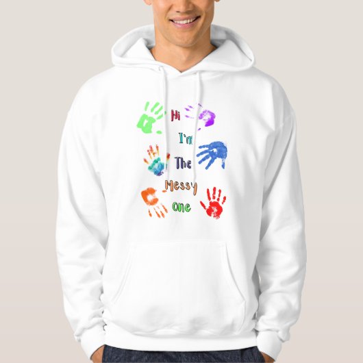 Hallo, ich bin der Messy - Paint Handprints Hoodie (Vorderseite)