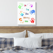 Hallo, ich bin der Messy - Paint Handprints Leinwanddruck (Insitu (Schlafzimmer))