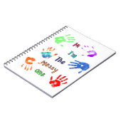 Hallo, ich bin der Messy - Paint Handprints Notizblock (Linke Seite)