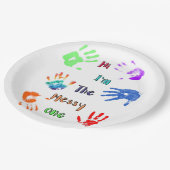 Hallo, ich bin der Messy - Paint Handprints Pappteller (Schrägansicht)