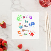 Hallo, ich bin der Messy - Paint Handprints Serviette (Beispiel)