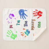Hallo, ich bin der Messy - Paint Handprints Sherpadecke (Vorderseite (Horizontal))
