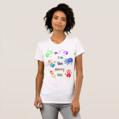 Hallo, ich bin der Messy - Paint Handprints T-Shirt (Vorne ganz)