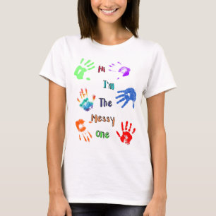 Hallo, ich bin der Messy - Paint Handprints T-Shirt