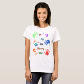 Hallo, ich bin der Messy - Paint Handprints T-Shirt (Vorne ganz)