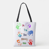 Hallo, ich bin der Messy - Paint Handprints Tasche (Rückseite)