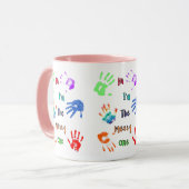 Hallo, ich bin der Messy - Paint Handprints Tasse (Vorderseite Links)