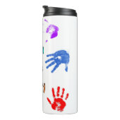 Hallo, ich bin der Messy - Paint Handprints Thermosbecher (Nach rechts gedreht)