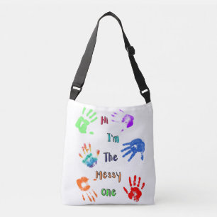 Hallo, ich bin der Messy - Paint Handprints Tragetaschen Mit Langen Trägern