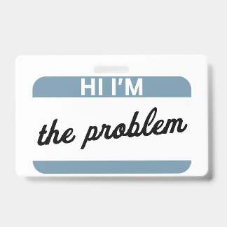 Hallo, ich bin die Problem Name-Tag-Nummer Ausweis