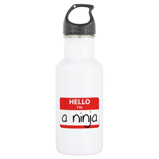 Hallo, ich bin ein Ninja Trinkflasche (Vorderseite)