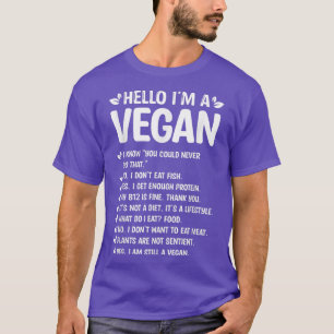 Hallo, ich bin ein Vegan Meatless-Pflanze-basierte T-Shirt