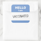 Hallo Ich bin geimpft Quadratischer Aufkleber (Tasche)