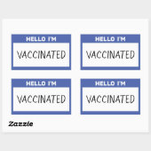 Hallo, ich bin geimpft rechteckiger aufkleber (Blatt)