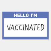 Hallo, ich bin geimpft rechteckiger aufkleber (Vorderseite)