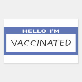 Hallo, ich bin geimpft rechteckiger aufkleber