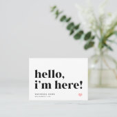 Hallo, ich bin hier | Branding Vielen Dank einfüge Visitenkarte (Stehend Vorderseite)