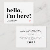 Hallo, ich bin hier | Branding Vielen Dank einfüge Visitenkarte (Vorne/Hinten)