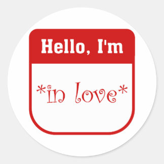 Hallo, ich bin in der Liebe Aufkleber