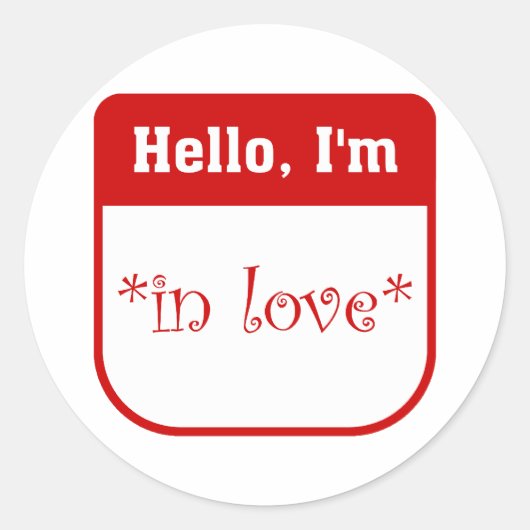 Hallo, ich bin in der Liebe Aufkleber (Vorderseite)
