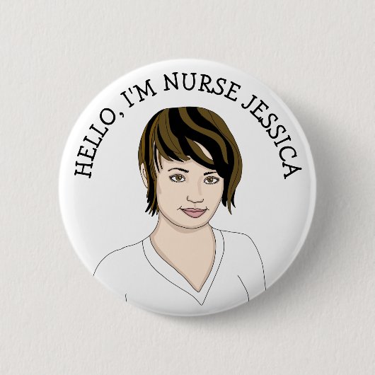 Hallo, ich bin Krankenschwester Name Button (Vorderseite)