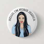 Hallo, ich bin Krankenschwester Name hinzufügen Button (Vorderseite)