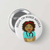 Hallo, ich bin Krankenschwester Name hinzufügen Button (Vorne & Hinten)