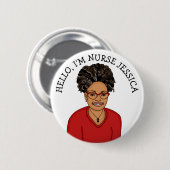 Hallo, ich bin Krankenschwester Name hinzufügen Button (Vorne & Hinten)
