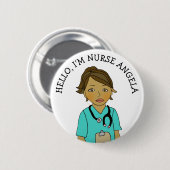 Hallo, ich bin Krankenschwester Name hinzufügen Button (Vorne & Hinten)