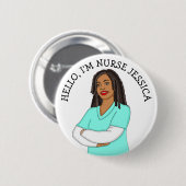 Hallo, ich bin Krankenschwester Name hinzufügen Button (Vorne & Hinten)