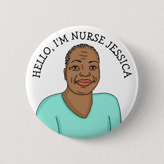 Hallo, ich bin Krankenschwester Name hinzufügen Button (Vorderseite)