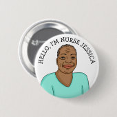 Hallo, ich bin Krankenschwester Name hinzufügen Button (Vorne & Hinten)