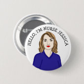 Hallo, ich bin Krankenschwester Name hinzufügen Button (Vorne & Hinten)