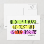 Hallo, ich bin Krankenschwester Postkarte (Vorne/Hinten)