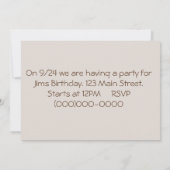 Hallo! Ich bin Liebling! Einladung (Rückseite)