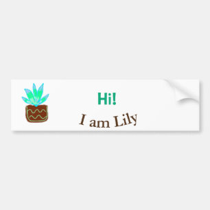 Hallo Ich bin Lily cactus succulent hinzufügen Nam Autoaufkleber