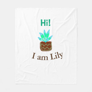 Hallo Ich bin Lily cactus succulent hinzufügen Nam Fleecedecke