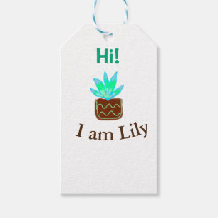 Hallo Ich bin Lily cactus succulent hinzufügen Nam Geschenkanhänger